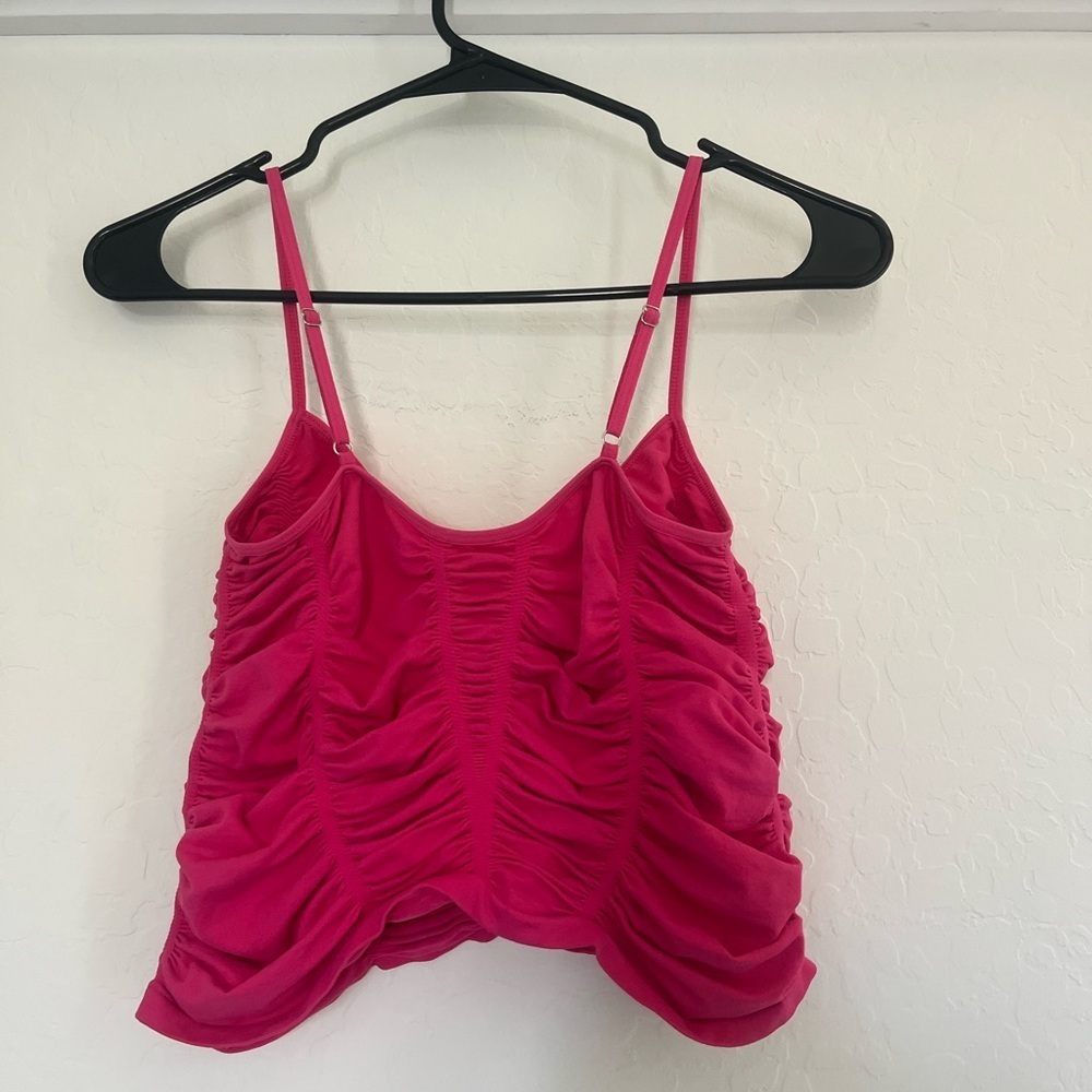 Free People Intimately Ruched Pink Cami Tank Top M/L Stretch Intimates - Picture 2 of 3